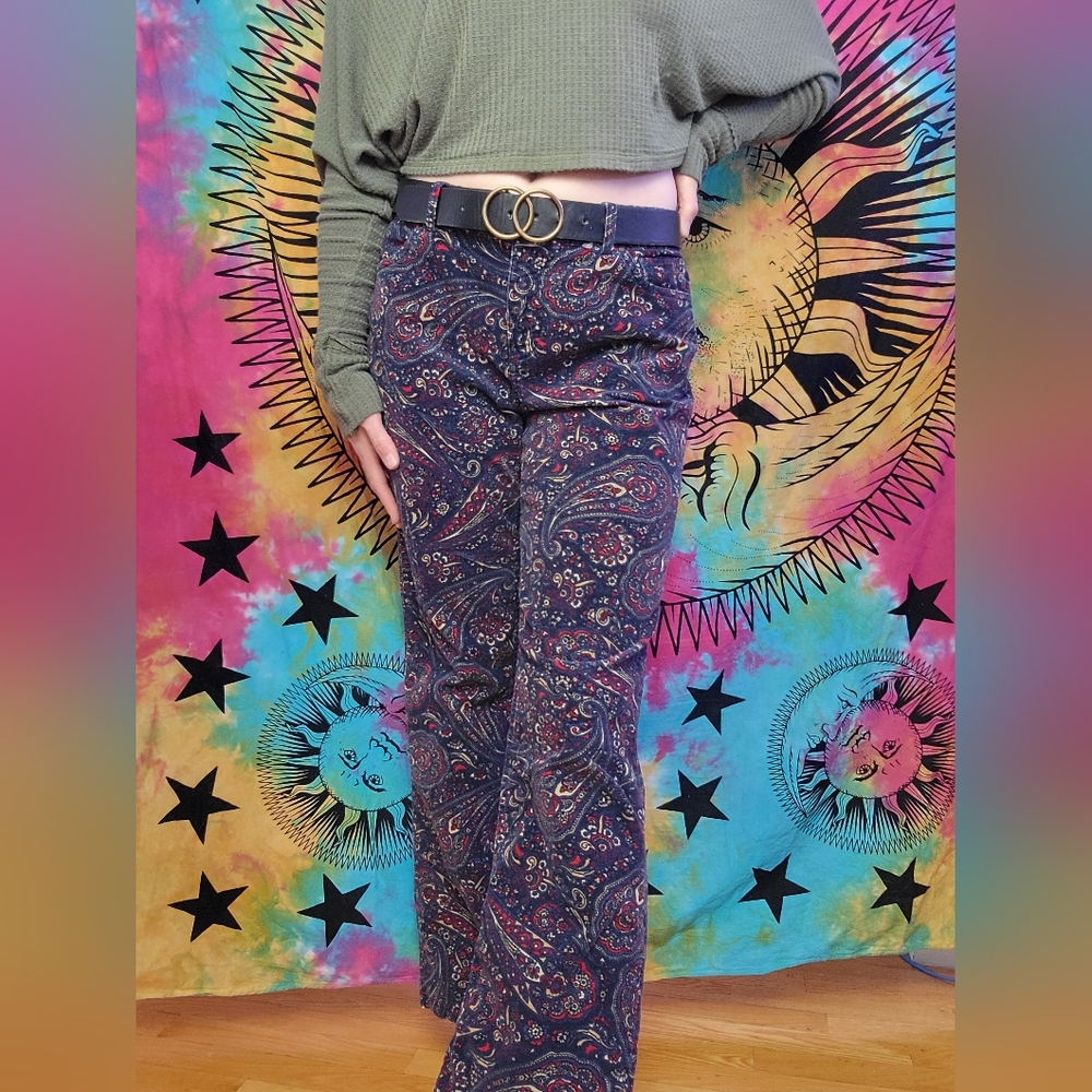 Rare Tommy Hilfiger Vintage Paisley Corduroy Pants